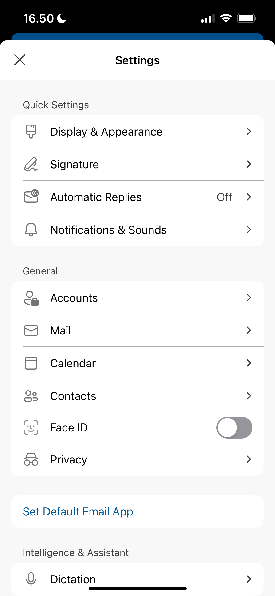 Change your Display & Appearance settings via the tab in Outlook