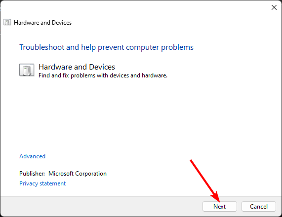 Диалог 'Оборудование и устройства' в Windows
