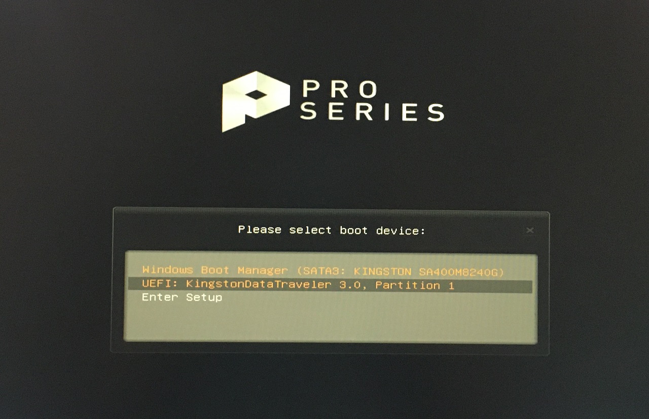 12 - Choose USB Flash Drive from Boot Menu