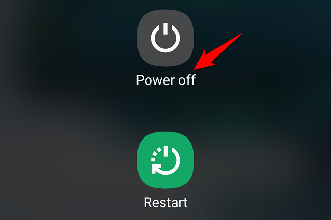 Выберите «Выключить» в меню.