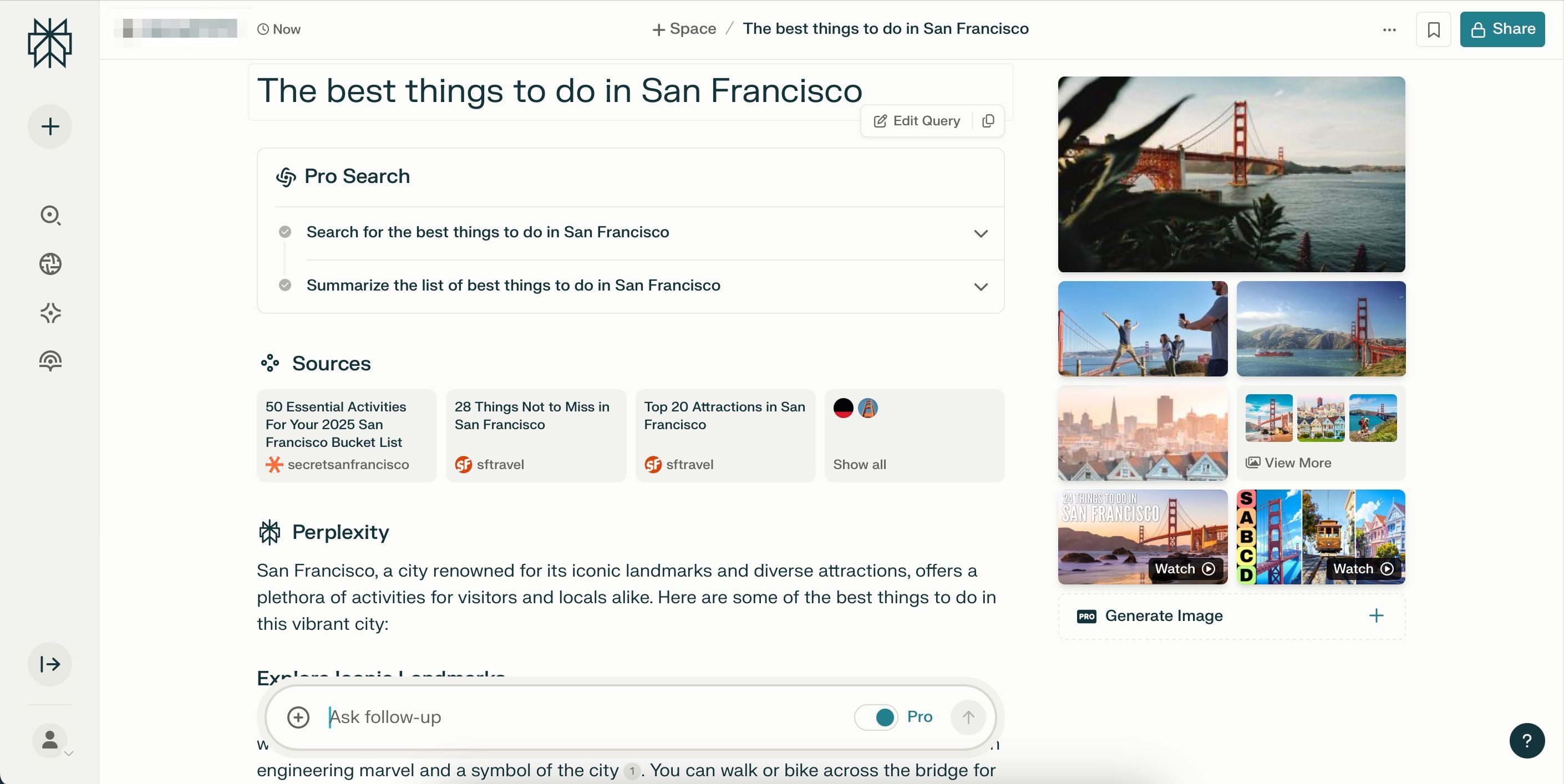 Интерфейс Perplexity Pro с переключением моделей