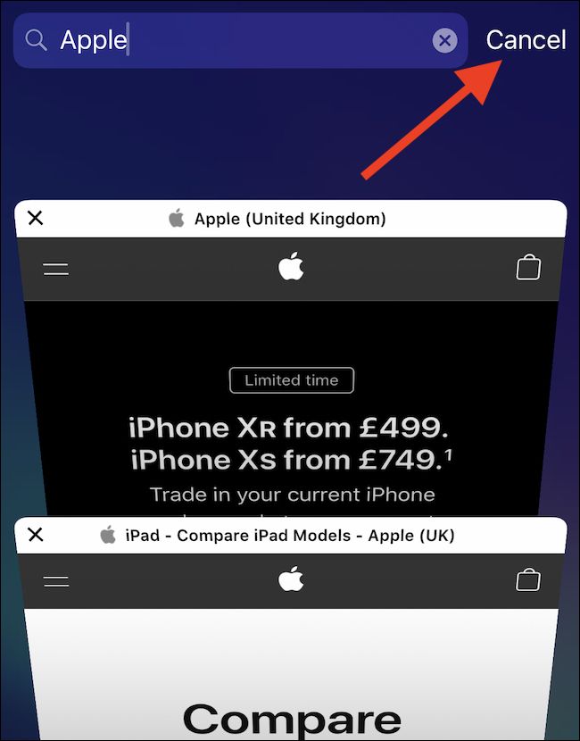Нажмите и удерживайте кнопку 'Cancel'