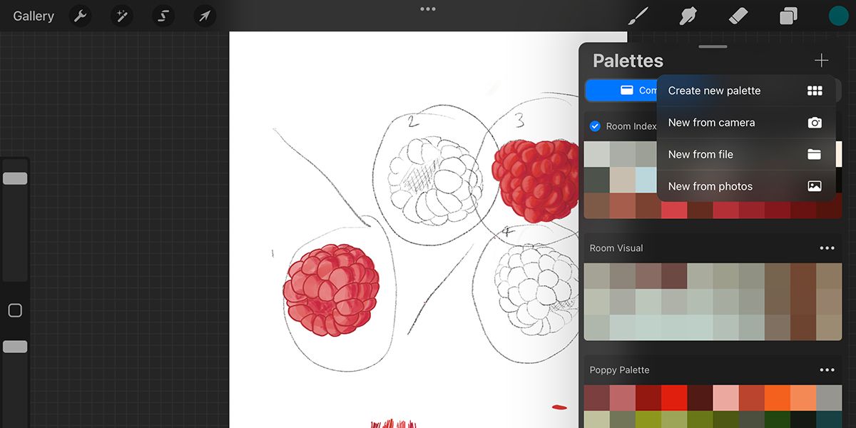 Импорт палитры в Procreate из файла.