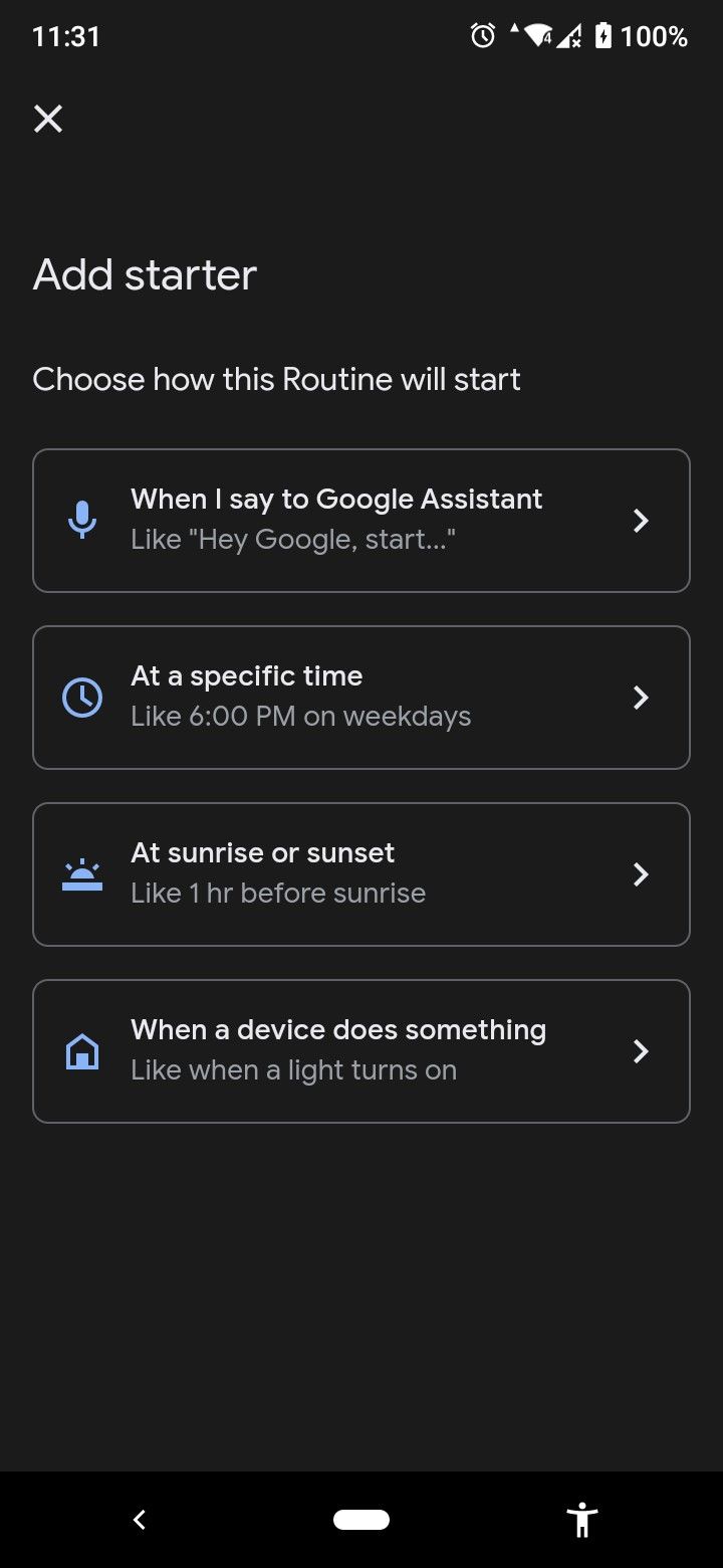 добавление триггера в домашнюю рутину