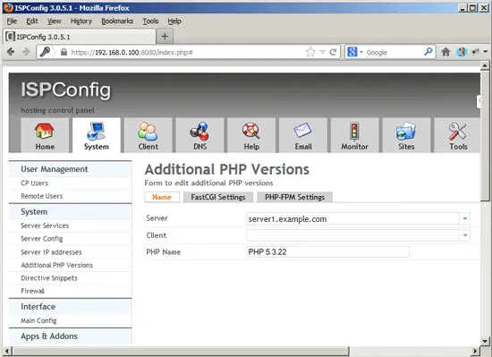Несколько версий PHP в ISPConfig на CentOS 6.3