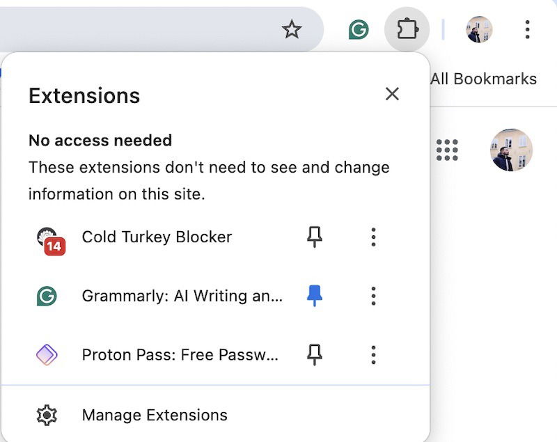 Gerencie extensões no Google Chrome