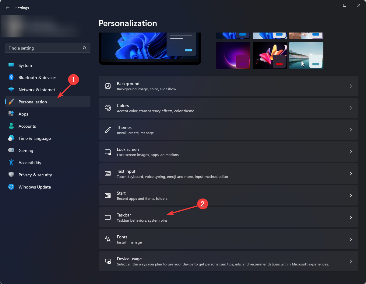Отключить скрытое меню значков в Windows 11