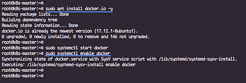 Скриншот: установка Docker и запуск службы