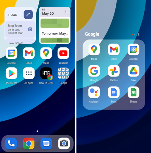 Макет Android в стиле iPhone после восстановления.