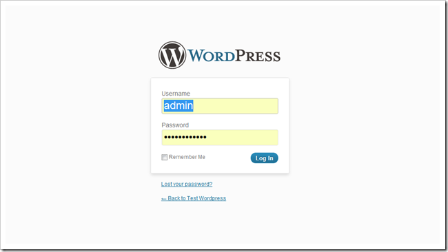 Экран: доступ к /wp-admin — вход в панель WordPress