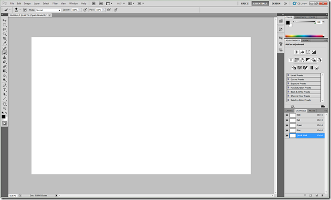 Интерфейс с вкладками в Photoshop