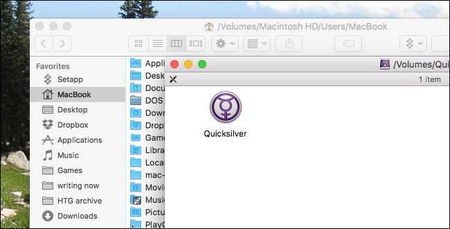 Скрин установки Quicksilver
