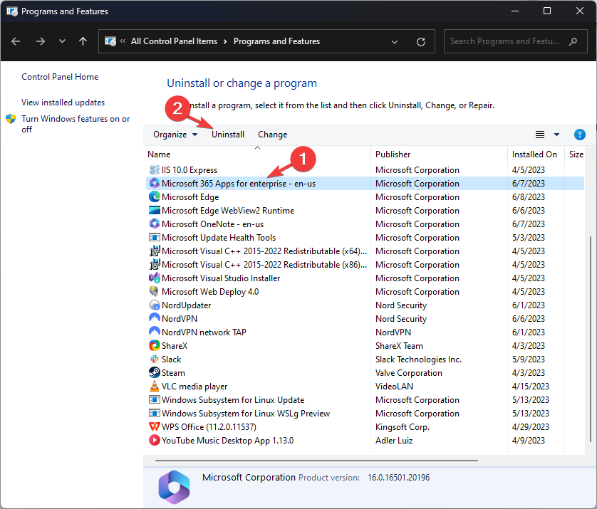 Удаление Office