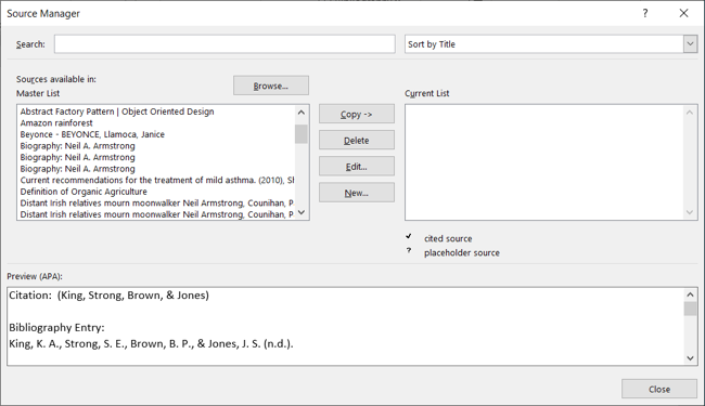 Управление источниками в Microsoft Word