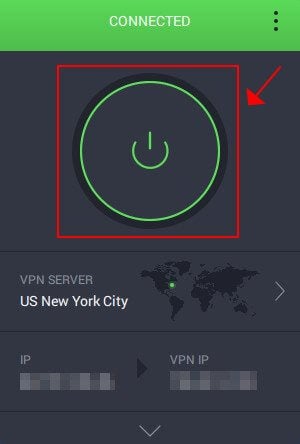 PIA подключён к серверу в США