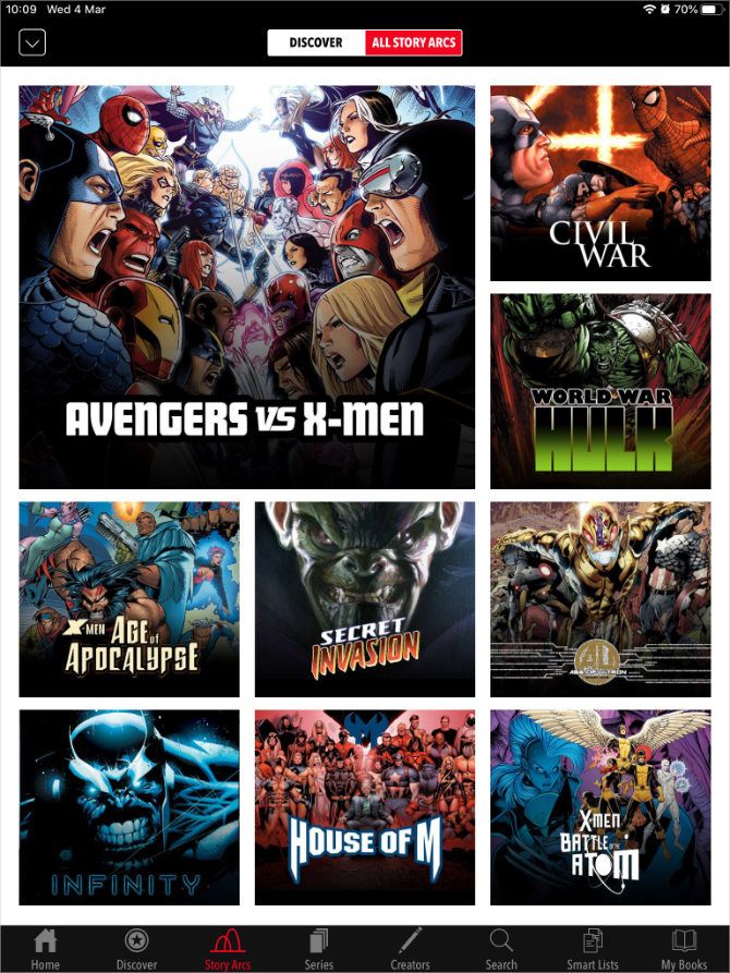 Коллекция Marvel: обложки и категории