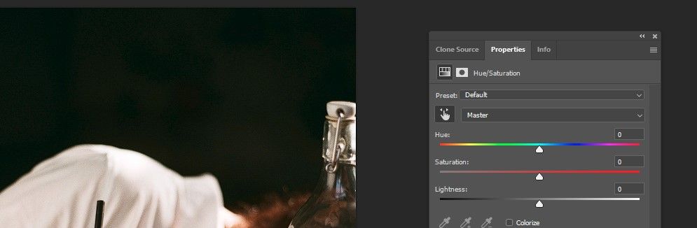 инструмент пипетка в свойствах слоя