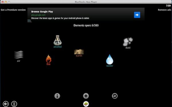 Список доступных приложений в BlueStacks для Mac