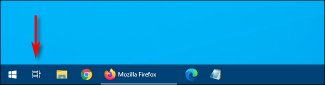 Нажмите кнопку 'Просмотр задач' (Task View) на панели задач Windows 10