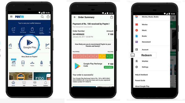 Пополнить Google Play через Paytm — инструкция