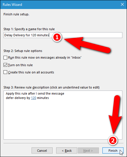 Список правил можно просмотреть и изменить через диалог правил