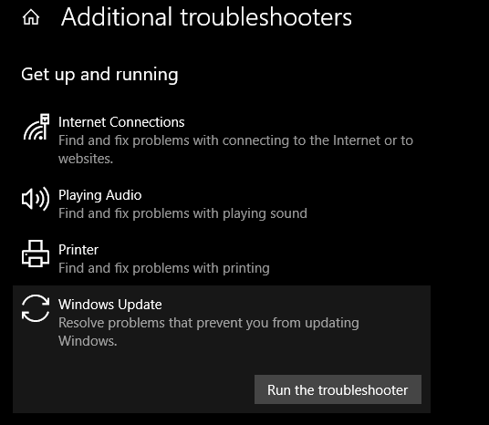 Windows Update Troubleshooter