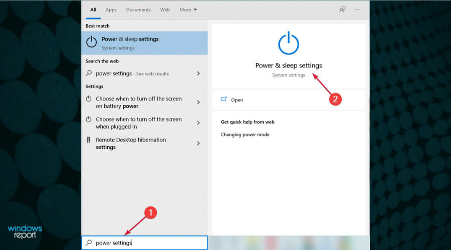 Параметры питания и сна в Windows
