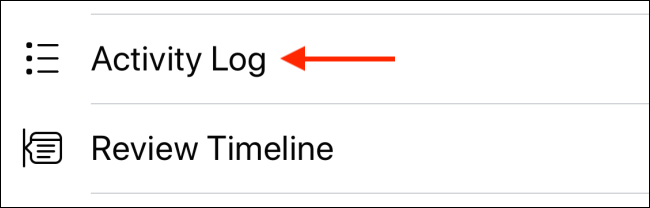 Выберите Журнал действий в меню профиля
