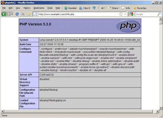PHP com FastCGI: testes e php.ini por site