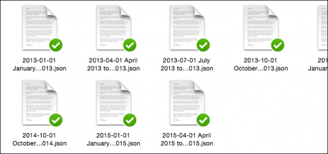 Содержимое архива: несколько JSON-файлов с активностью поиска по датам