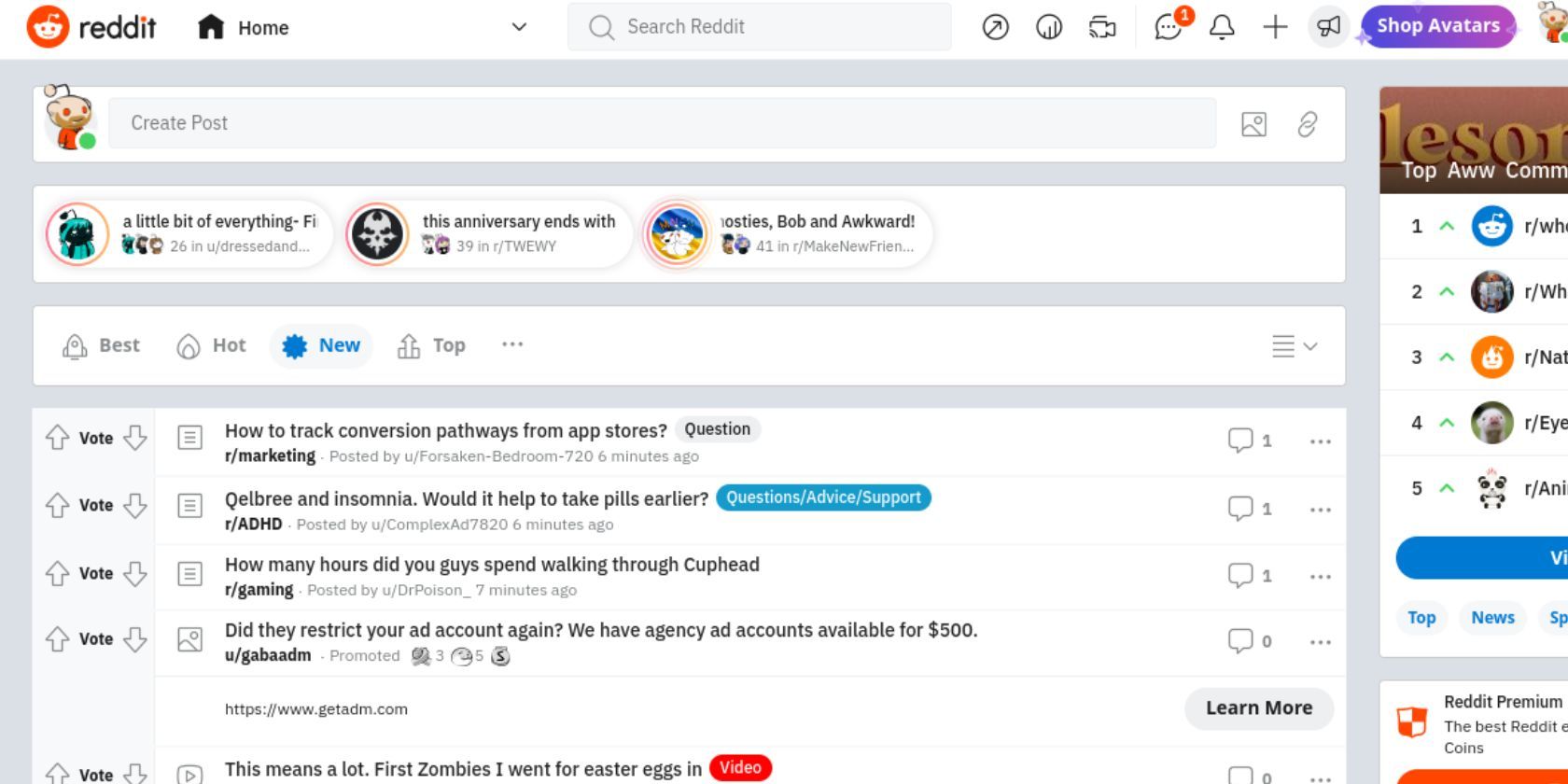 Лента Reddit в Compact