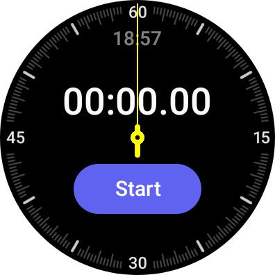 запуск секундомера на Galaxy Watch