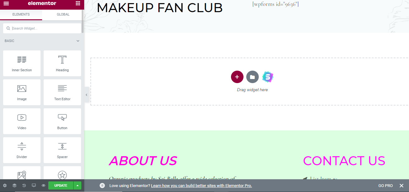 Поиск виджета Smart Slider в Elementor