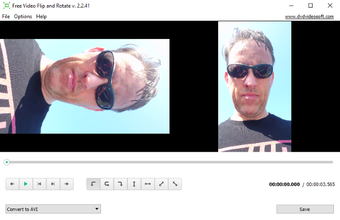Интерфейс Free Video Flip and Rotate