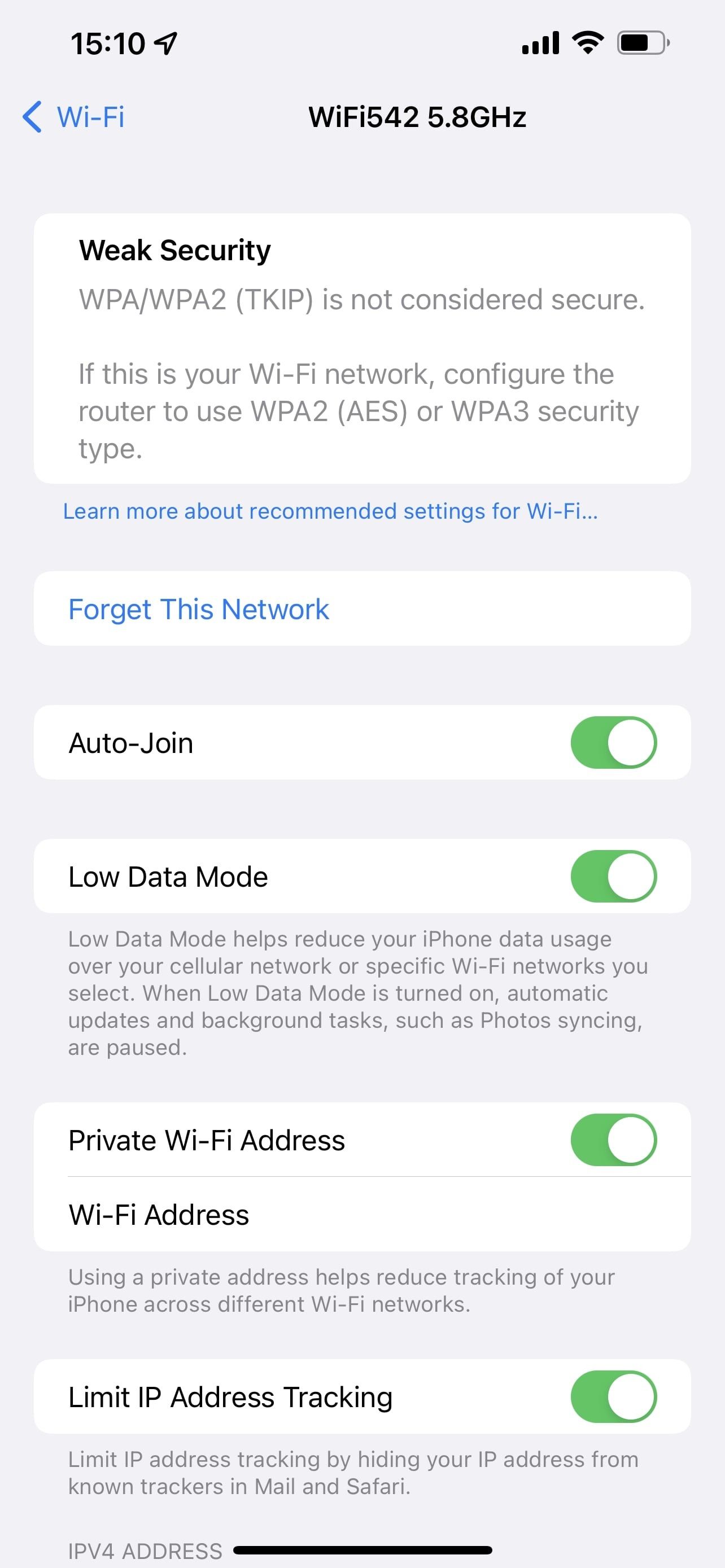Список сетей Wi‑Fi