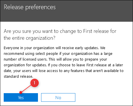 Предупреждение с просьбой подтвердить выбор целевого выпуска