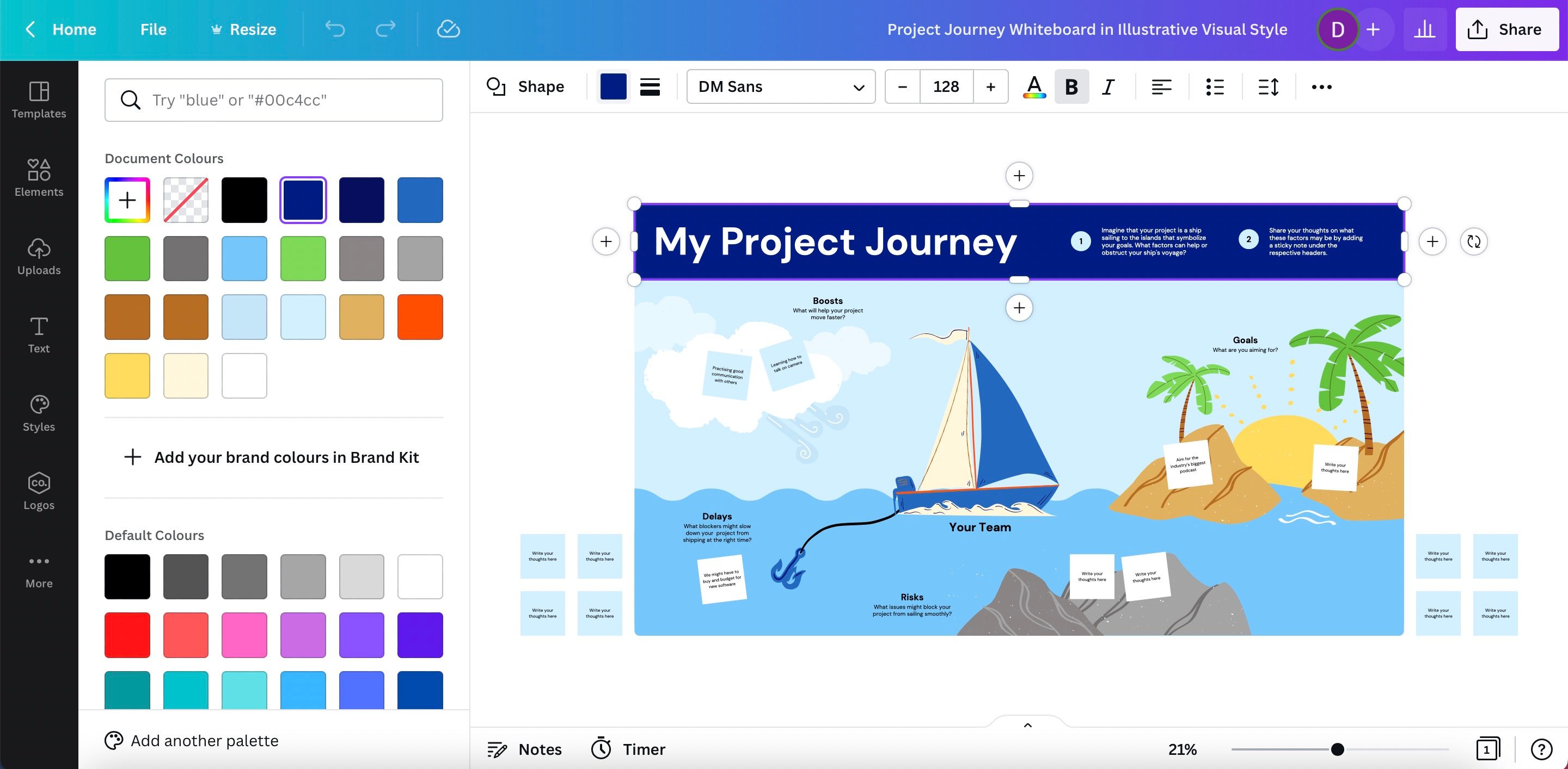 Палитра цветов в Canva