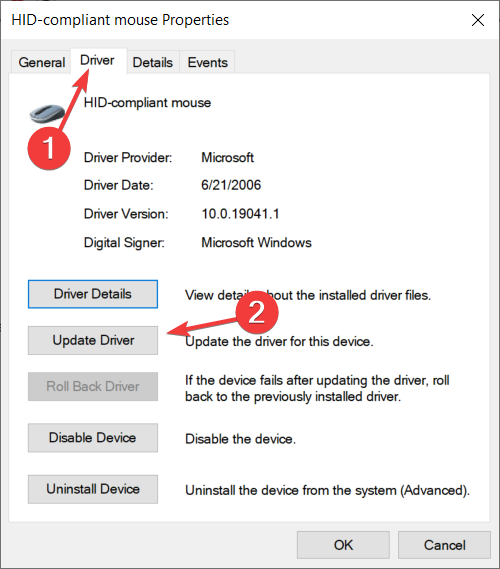 Кнопка обновить драйвер в Windows