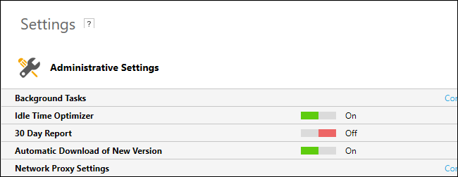 Кнопка просмотра 30-дневного отчёта в Norton