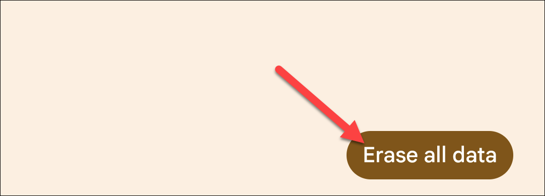 Снова нажмите «Удалить все данные»