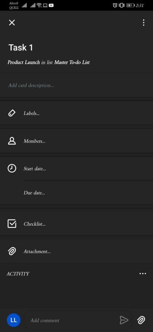Скриншот канбан‑приложения