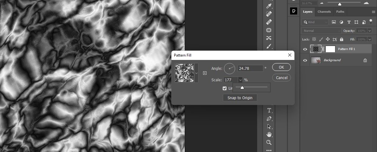 регулировка угла и масштаба паттерна