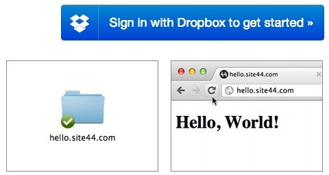Бесплатный сайт через Site44 и Dropbox