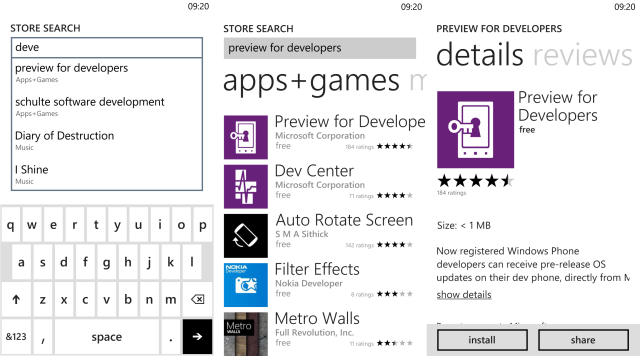 Приложение Preview for Developers на экране телефона