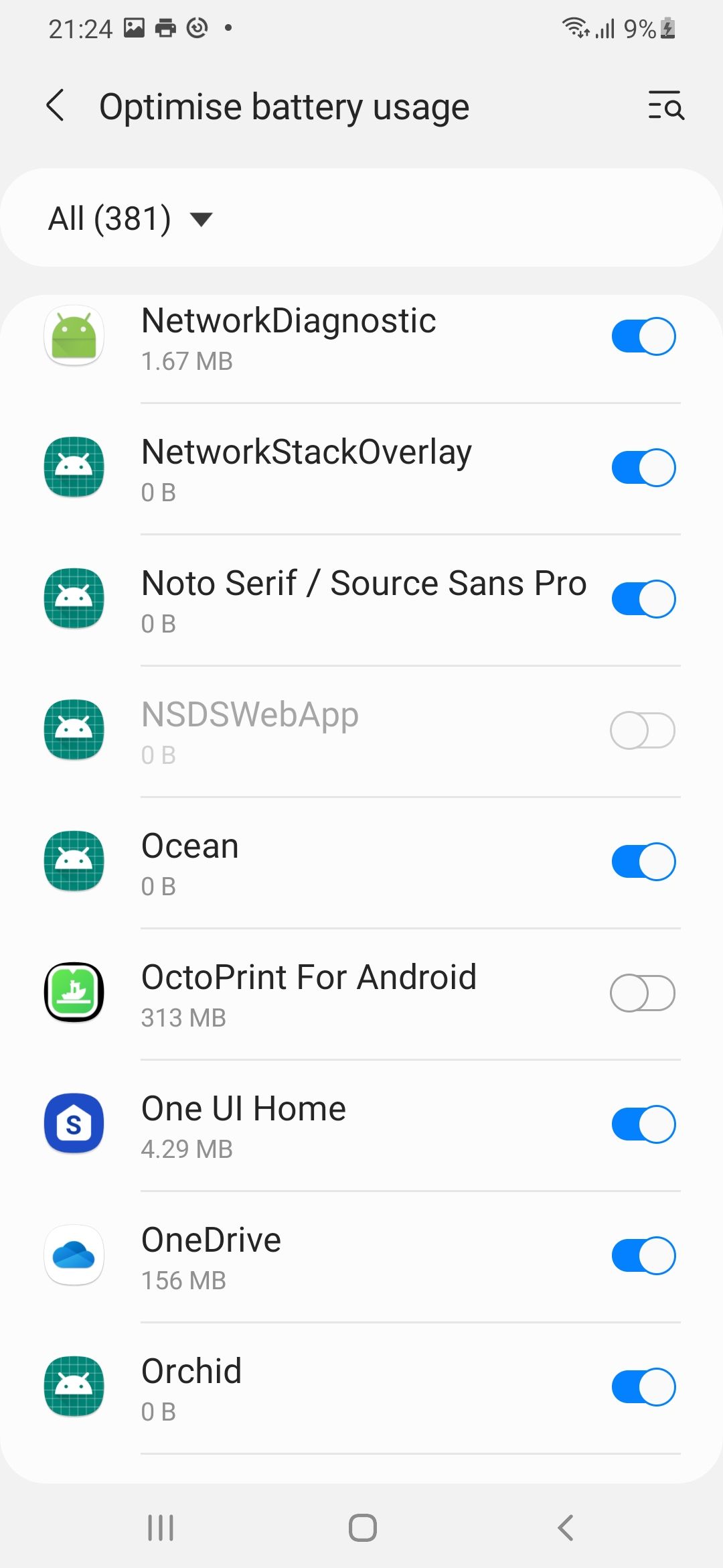 Отключение оптимизации батареи для Octo4a