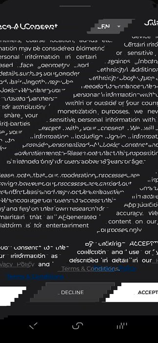 Форма согласия Glance AI.