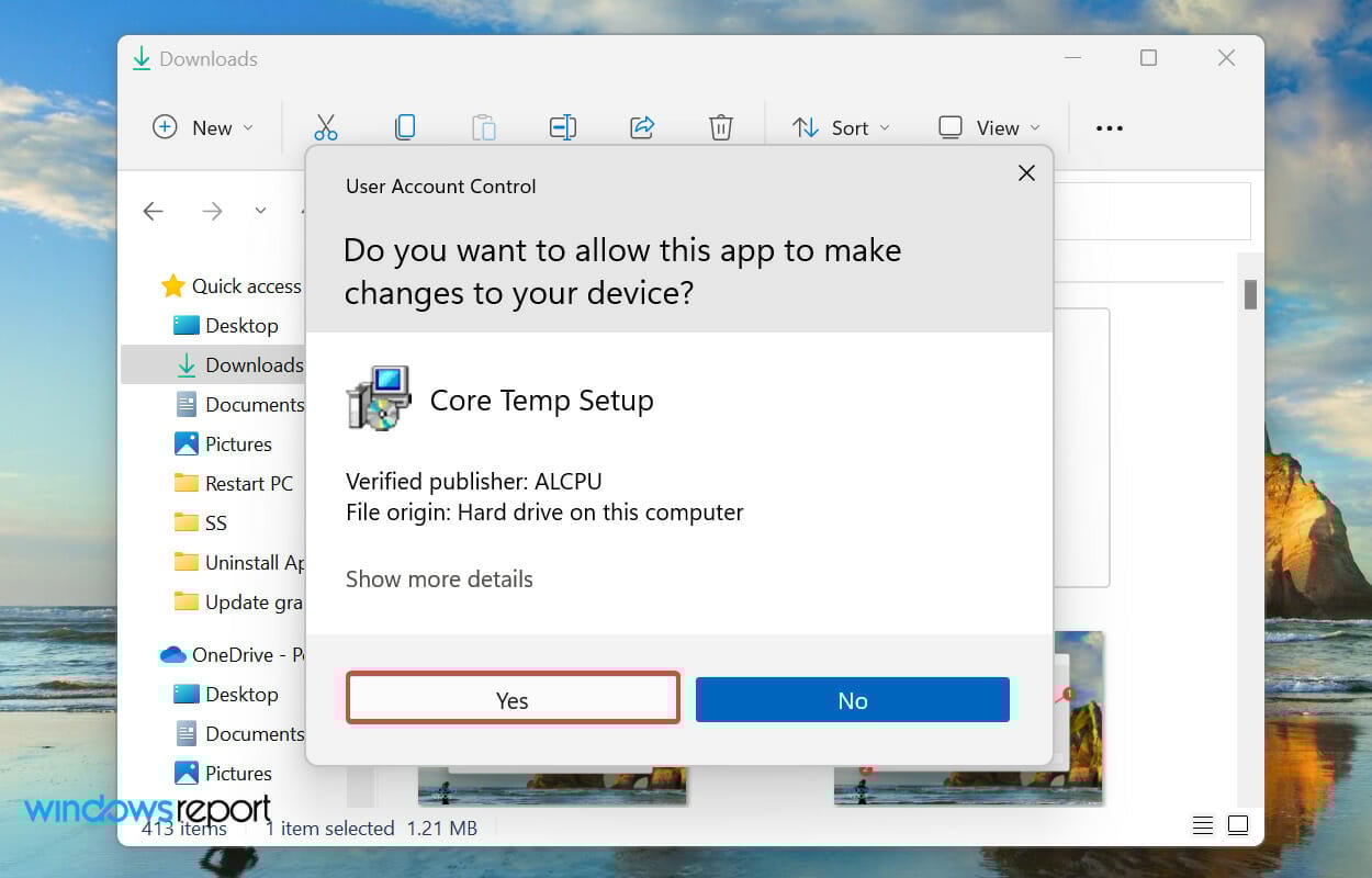 Подтверждение запуска программы