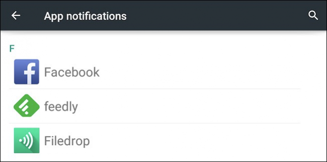 Список приложений для управления уведомлениями в Android