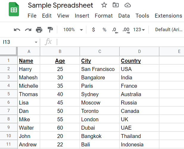 Все скрытые строки отображены.