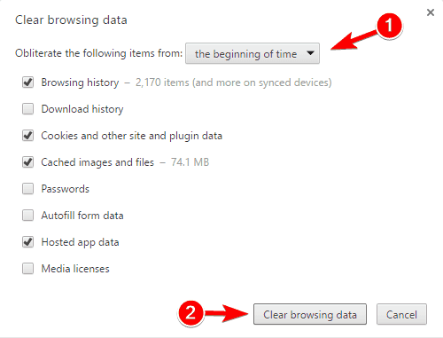 Очистить данные браузера Chrome